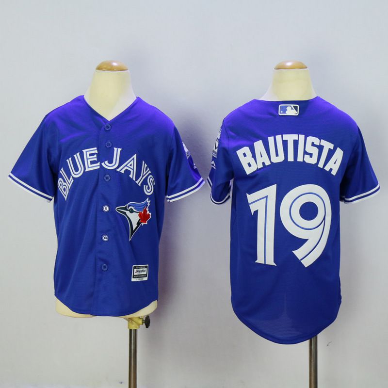 Youth Toronto Blue Jays #19 Bautista Blue MLB Jerseys->new york yankees->MLB Jersey